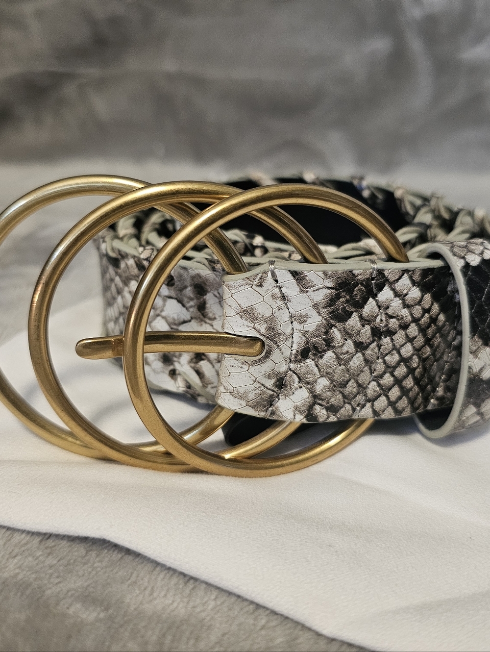 NWOT CAbi Snakeskin Belt XL